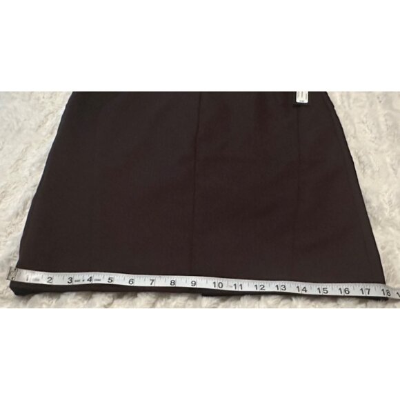 Worthington Burgundy Black Pencil Skirt Check Pattern Poly Blend Women's Size 8 - Picture 7 of 16